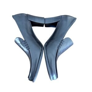 Franco Sarto Black Slip-On Low Block Heel Mules